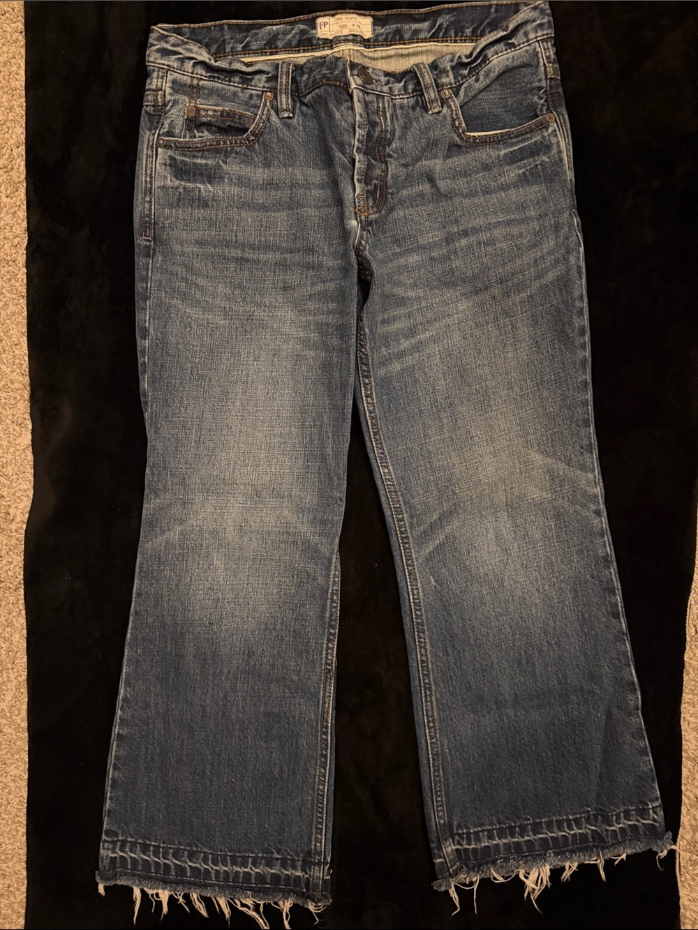 Free People Blue Faded Flare Jeans